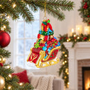 Sleigh Full of Gifts Glass Christmas Ornament