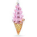 Pink Ice Cream Blown Glass Christmas Ornament