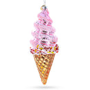 Pink Ice Cream Blown Glass Christmas Ornament