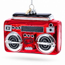 Retro Cassette Player Glass Christmas Ornament