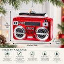 Retro Cassette Player Glass Christmas Ornament