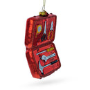 Handyman with Toolbox Blown Glass Christmas Ornament