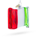 Waving Flag of Italy Blown Glass Christmas Ornament