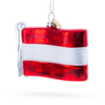 Waving Flag of Austria Blown Glass Christmas Ornament