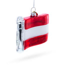 Waving Flag of Austria Blown Glass Christmas Ornament