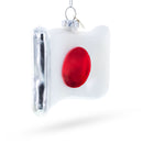 Waving Flag of Japan Blown Glass Christmas Ornament