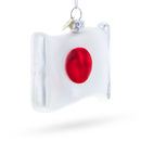 Waving Flag of Japan Blown Glass Christmas Ornament