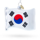 Waving Flag of South Korea Blown Glass Christmas Ornament
