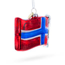 Waving Flag of Norway Blown Glass Christmas Ornament
