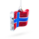 Waving Flag of Norway Blown Glass Christmas Ornament