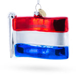 Waving Flag of Netherlands Blown Glass Christmas Ornament