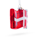 Waving Flag of Denmark Blown Glass Christmas Ornament