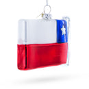 Waving Flag of Chile Blown Glass Christmas Ornament