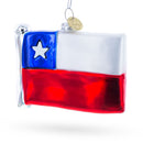 Waving Flag of Chile Blown Glass Christmas Ornament
