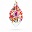 Paisley Design Teardrop Glass Christmas Ornament