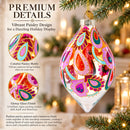 Copper Paisley Teardrop Glass Christmas Ornament