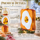 Egg on Toast Glass Christmas Ornament