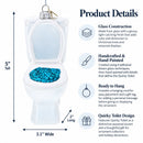 Quirky Toilet Glass Christmas Ornament