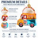 Taco Truck Glass Christmas Ornament