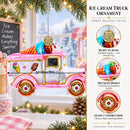 Ice Cream Truck Glass Christmas Ornament