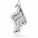 Silver Music Note Glass Christmas Ornament