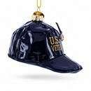 U.S. Veteran Honor Cap Glass Christmas Ornament