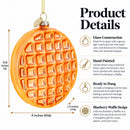 Blueberry Waffle Glass Christmas Ornament