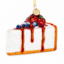 Berry Topped Cheesecake Glass Christmas Ornament