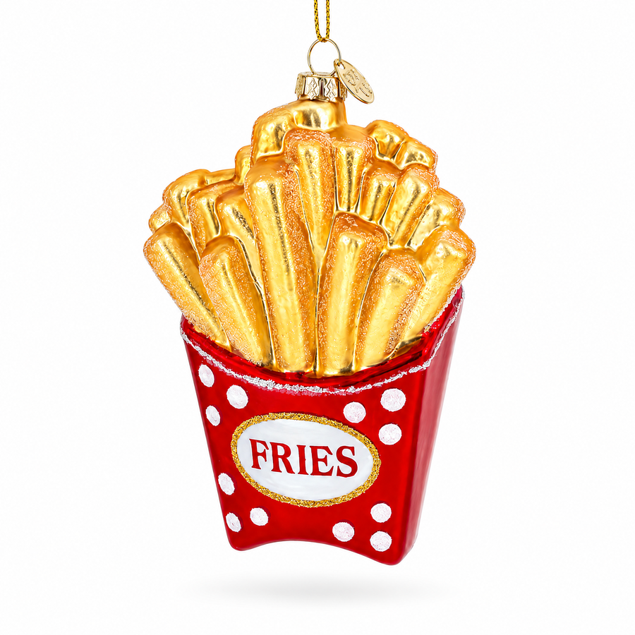 French Fries Glass Christmas Ornament
