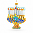 Hanukkah Menorah Glass Christmas Ornament