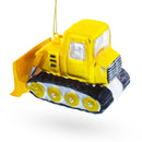 Bulldozer with Front Blade Glass Christmas Ornament