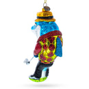 Shark Playing Golf Blown Glass Christmas Ornament