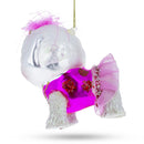 Fluffy Bichon Frise Blown Glass Christmas Ornament