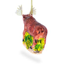 Majestic Moose Blown Glass Christmas Ornament