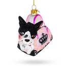 Boston Terrier in Pink Handbag Glass Christmas Ornament