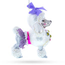 Elegant Bejeweled Poodle Blown Glass Christmas Ornament