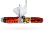 Premium Cigar with Box Blown Glass Christmas Ornament