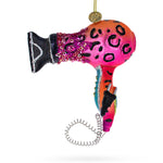 Sleek Hair Dryer Blown Glass Christmas Ornament