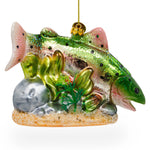 Rainbow Trout Blown Glass Christmas Ornament