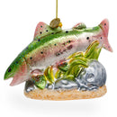 Rainbow Trout Blown Glass Christmas Ornament