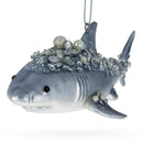 Stunning Beaded Shark Blown Glass Christmas Ornament
