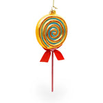 Colorful Lollipop on Stick Food Glass Christmas Ornament