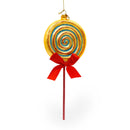 Colorful Lollipop on Stick Food Glass Christmas Ornament