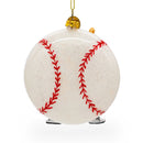 Slugging Baseball Player Blown Glass Christmas Ornament