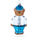 Heroic Police Bear Blown Glass Christmas Ornament