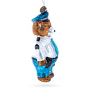 Heroic Police Bear Blown Glass Christmas Ornament