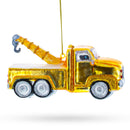 Rescue Tow Truck Blown Glass Christmas Ornament