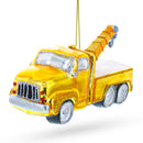 Rescue Tow Truck Blown Glass Christmas Ornament