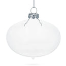Set of 3 Onion Shape Blown Clear Glass Christmas Ornament 4.15 Inches (105 mm)