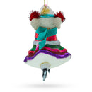 Graceful Mouse on Ice Skates Blown Glass Christmas Ornament